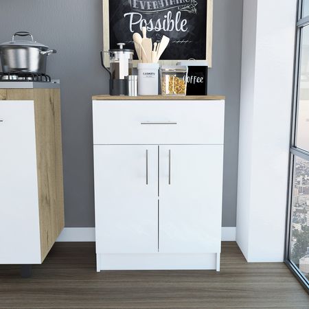Oxford Pantry Cabinet with Drawer and Shelved Storage