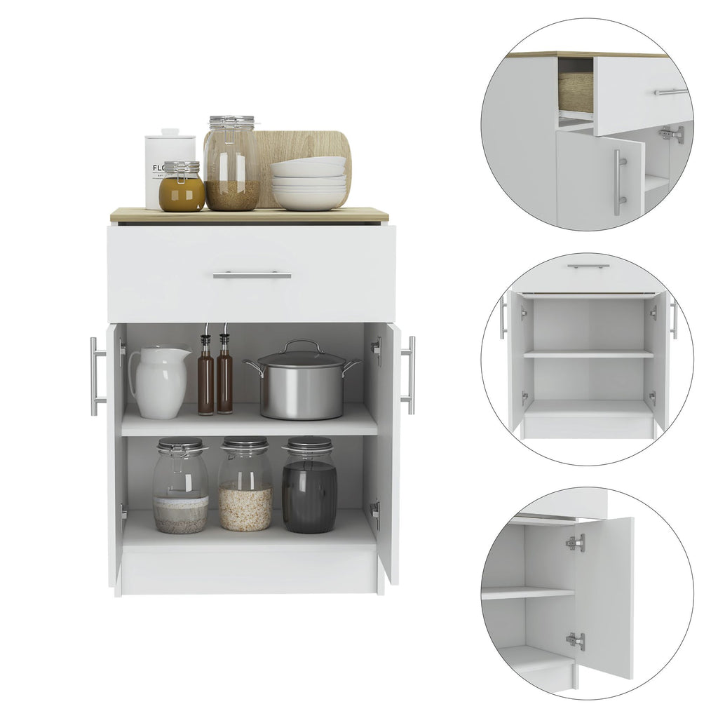 Oxford Pantry Cabinet with Drawer and Shelved Storage