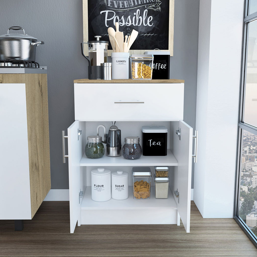 Oxford Pantry Cabinet with Drawer and Shelved Storage