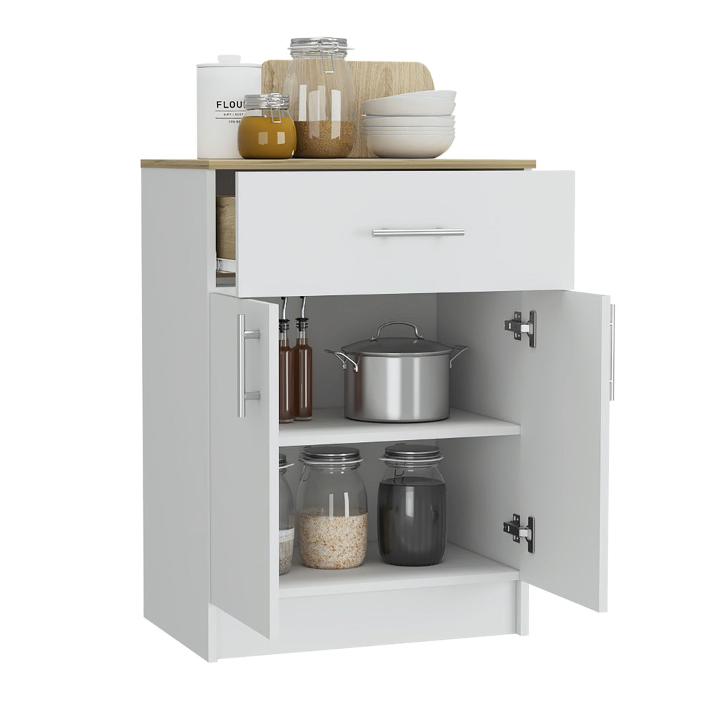 Oxford Pantry Cabinet with Drawer and Shelved Storage