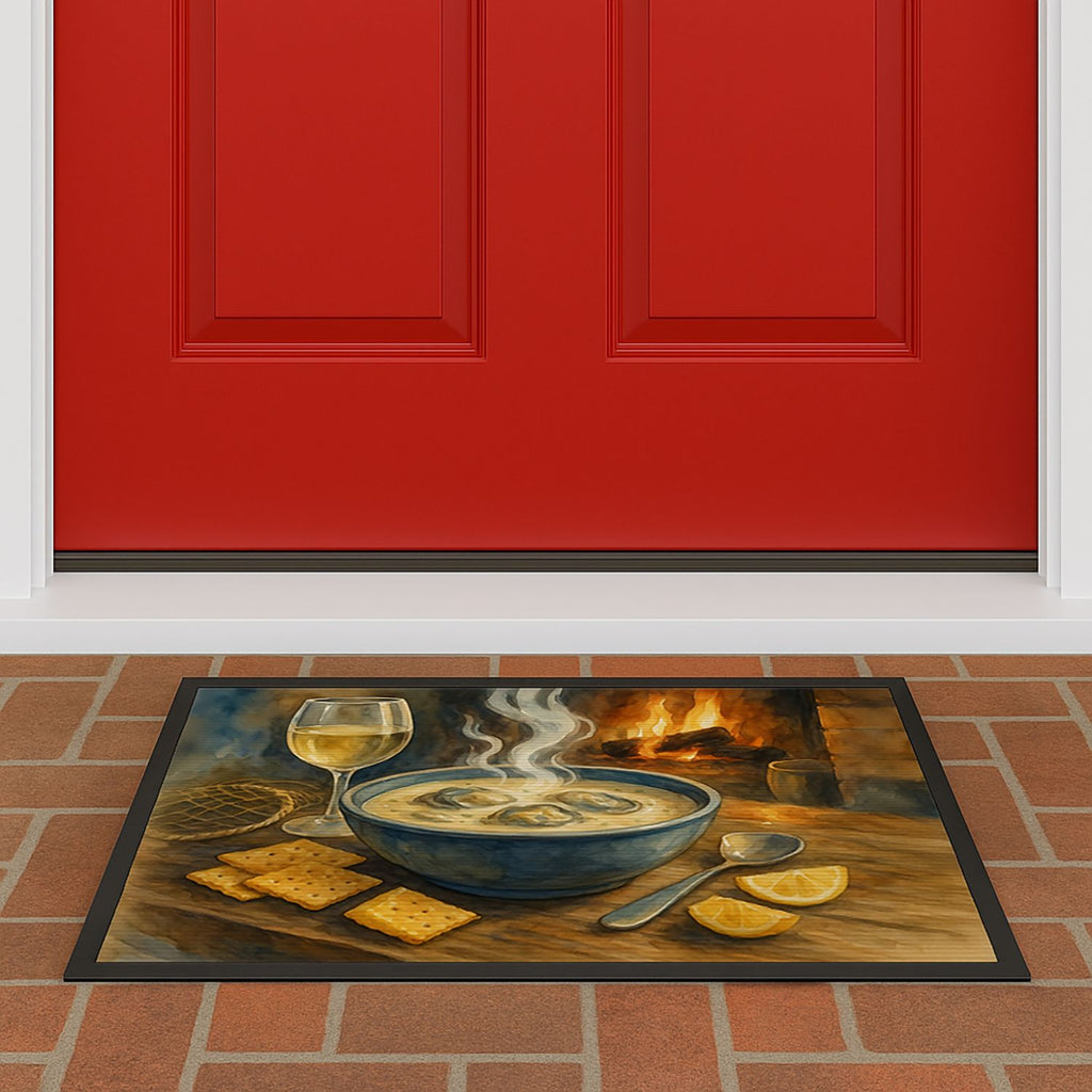 Oyster Stew Artwork Indoor-Outdoor Doormat