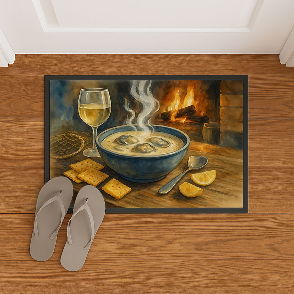 Oyster Stew Artwork Indoor-Outdoor Doormat