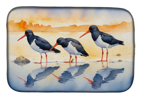 Oystercatchers Foraging Dish Drying Mat