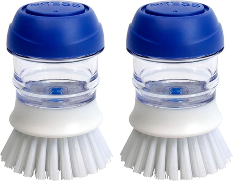 Pack Dish Brush with Soap Dispenser for Kitchen Cleaning