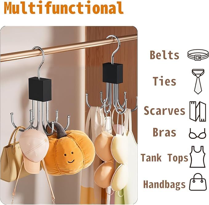 Rotating Hook Closet Hanger for Tank Tops, Bras, and Scarves