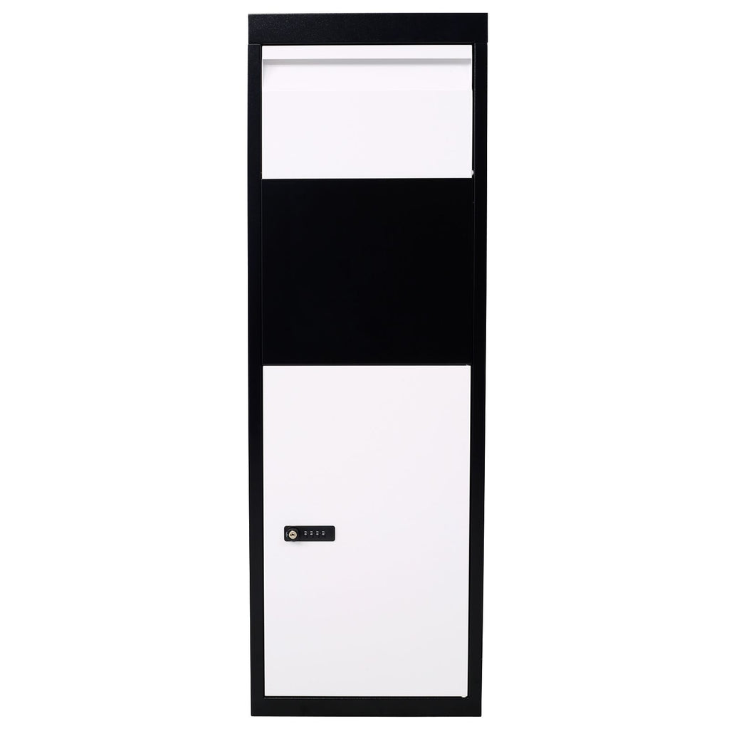Black and White Keyless Outdoor Parcel Drop Box