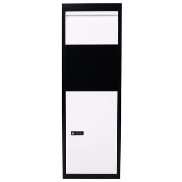 Black and White Keyless Outdoor Parcel Drop Box