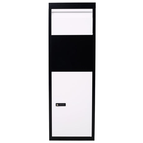 Black and White Keyless Outdoor Parcel Drop Box