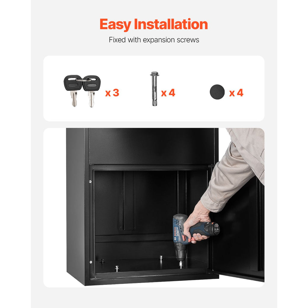 Secure Outdoor Package Delivery Box with Anti-Theft Design