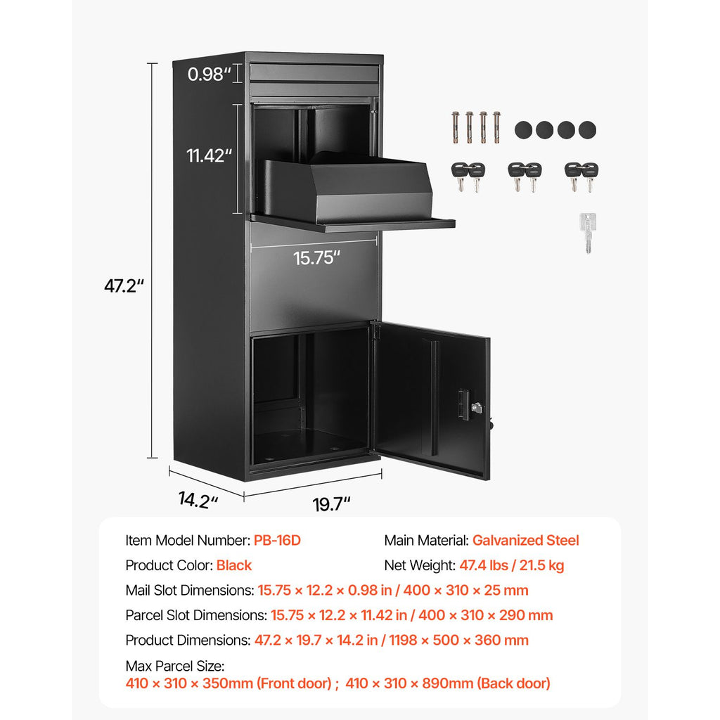 Secure Outdoor Package Delivery Box with Anti-Theft Design