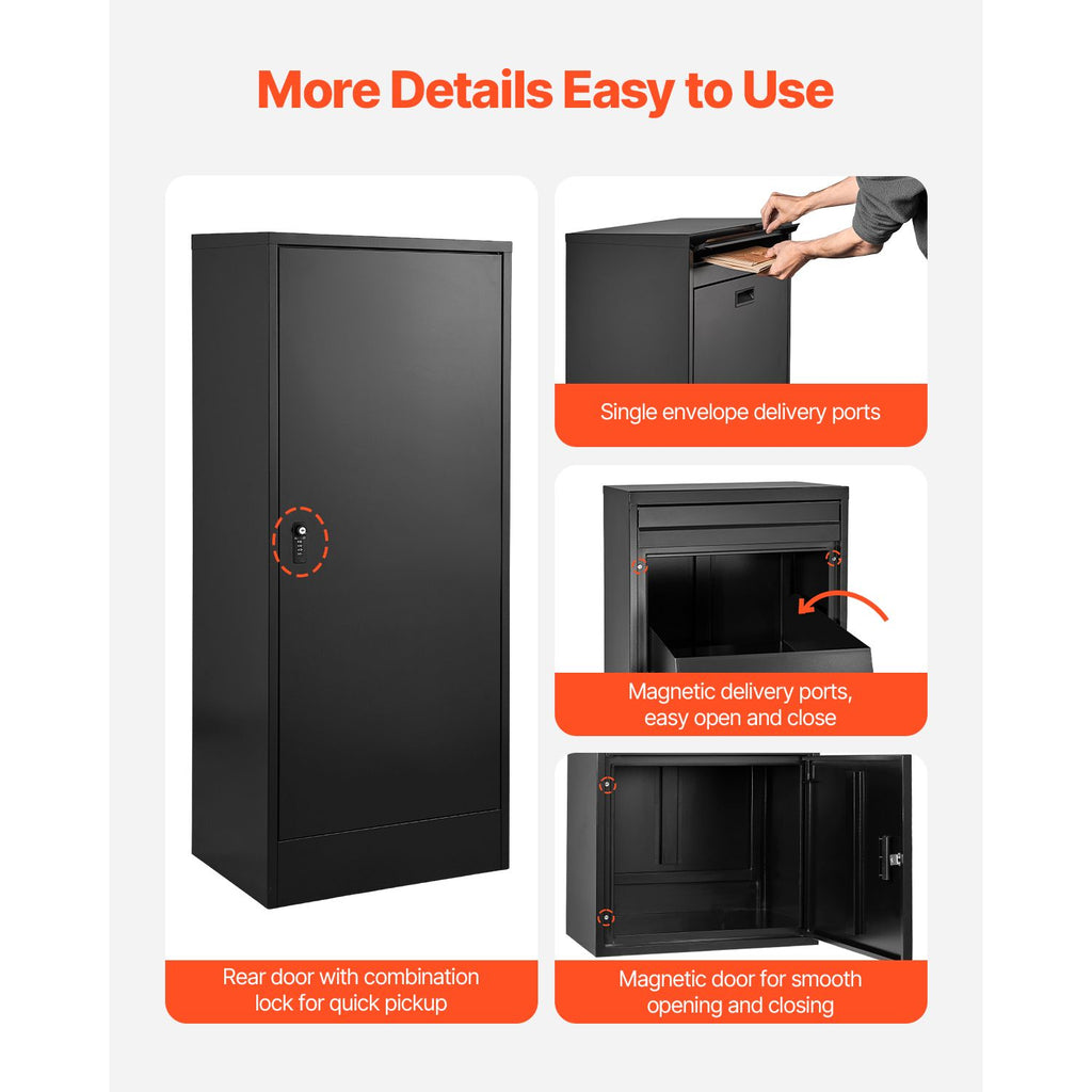 Secure Outdoor Package Delivery Box with Anti-Theft Design