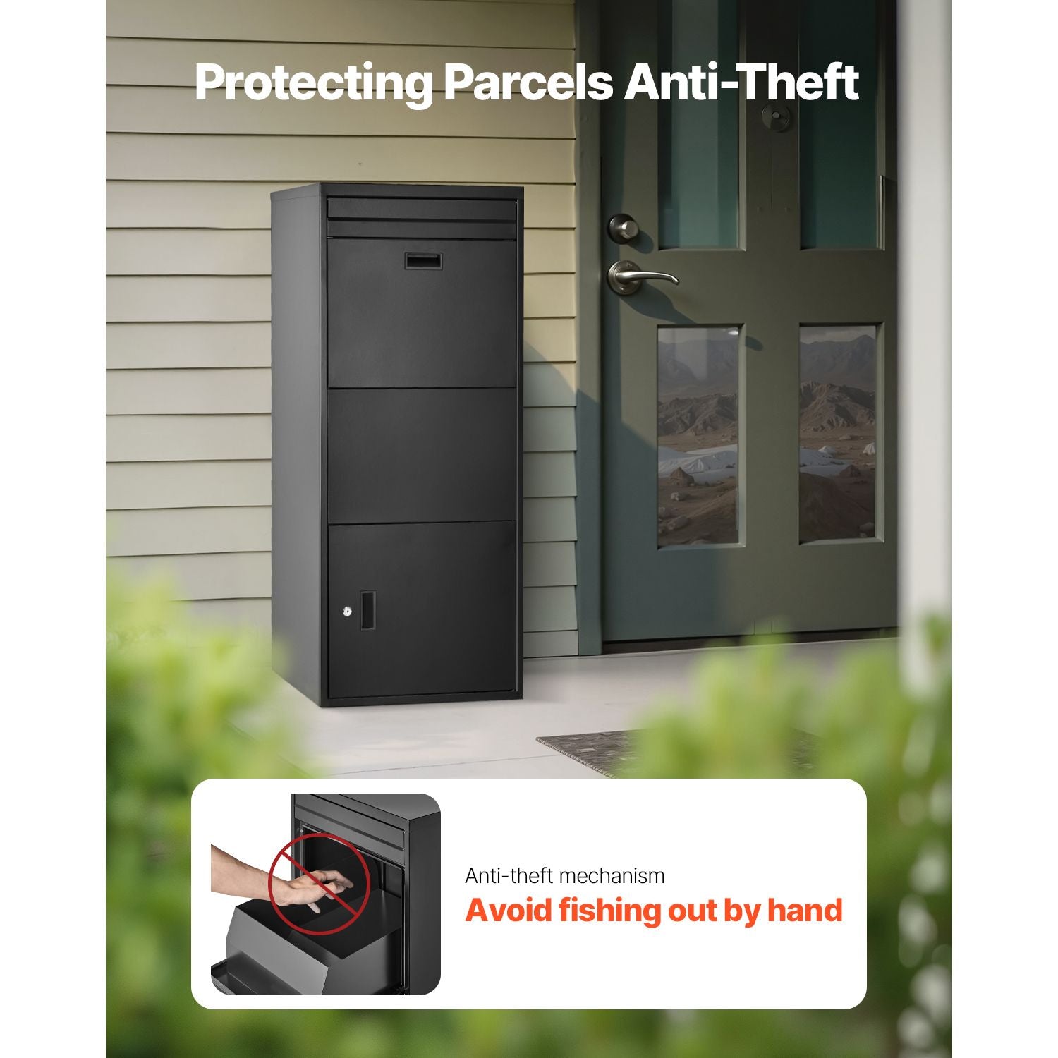 Secure Outdoor Package Delivery Box with Anti-Theft Design