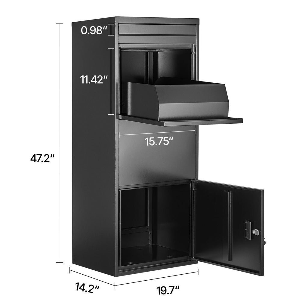 Secure Outdoor Package Delivery Box with Anti-Theft Design