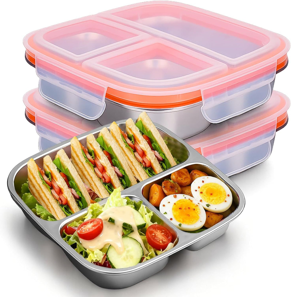 Palksky Three-Section Bento Lunch Box Set