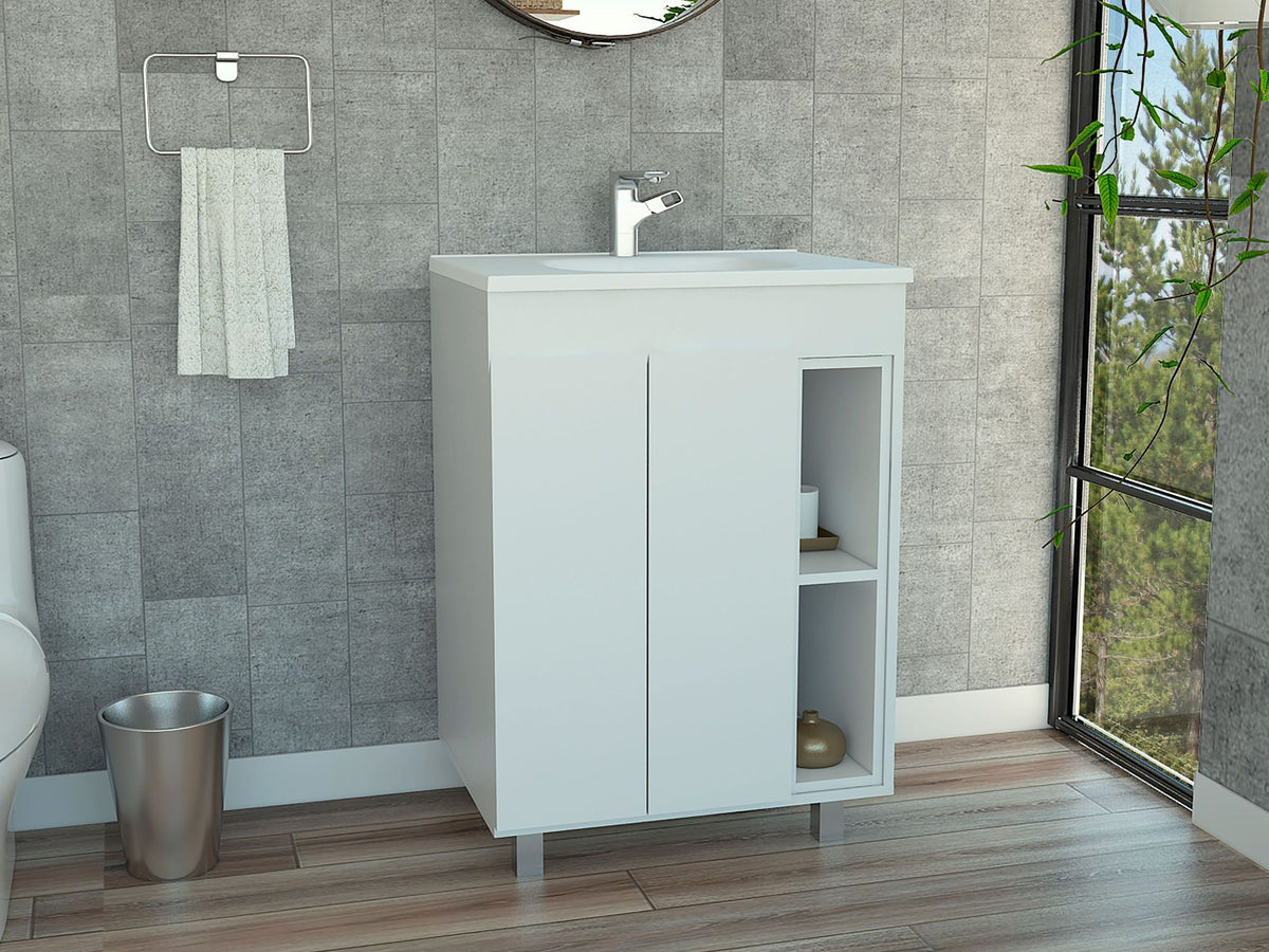 Palmer 24- Free Standing Vanity Cabinet with Drop-In Sink and Open Cubby