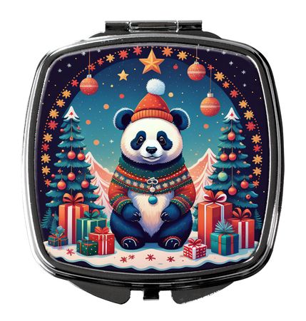 Panda Christmas Pocket Compact Mirror