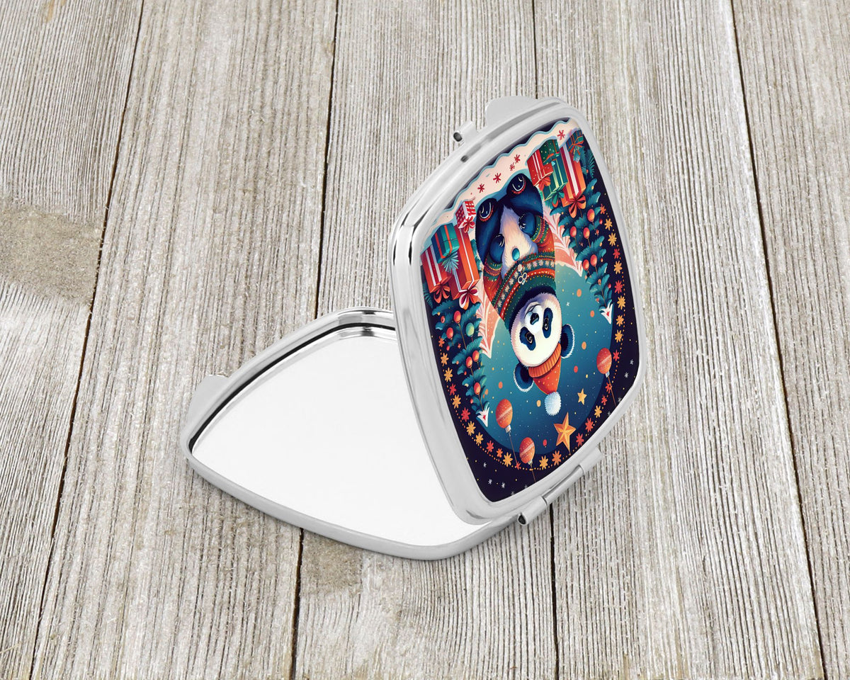 Panda Christmas Pocket Compact Mirror