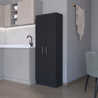 Sleek Black Clinton Pantry Cabinet – Compact Kitchen Storage