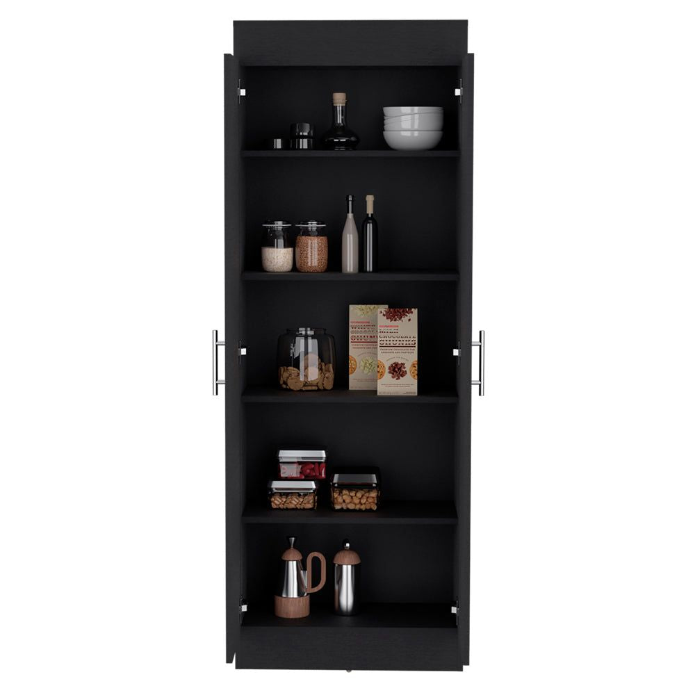 Sleek Black Clinton Pantry Cabinet – Compact Kitchen Storage