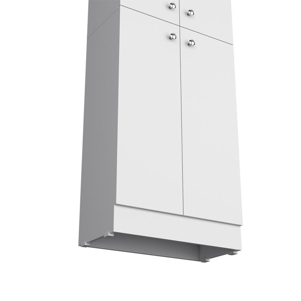Spacious Pantry Cabinet with Four Doors and Multiple Shelves