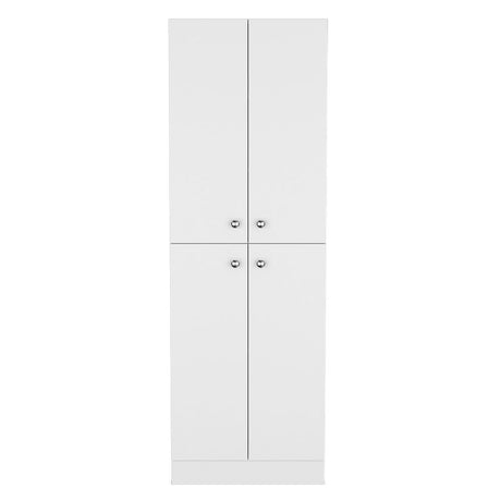 Spacious Pantry Cabinet with Four Doors and Multiple Shelves