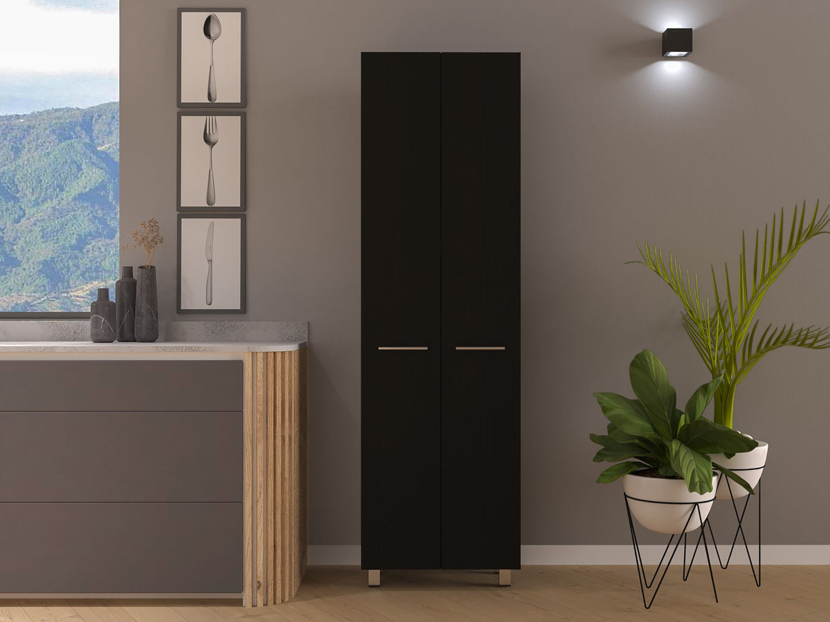 Five-Shelf Pantry Cabinet with Minimalist Design