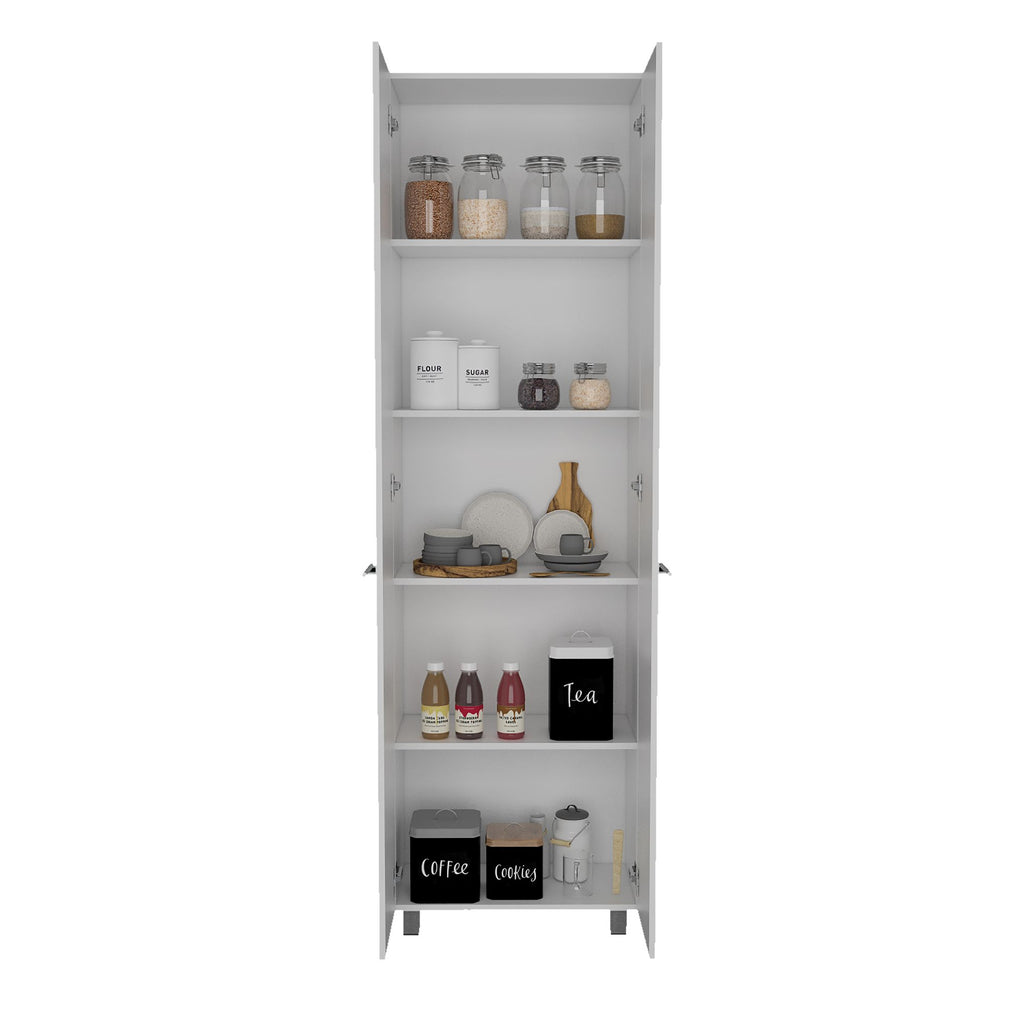 Five-Shelf Pantry Cabinet with Minimalist Design