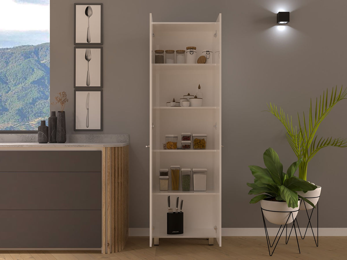 Five-Shelf Pantry Cabinet with Minimalist Design