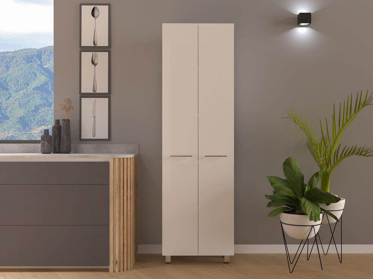 Five-Shelf Pantry Cabinet with Minimalist Design