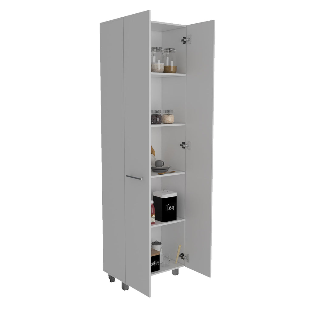 Five-Shelf Pantry Cabinet with Minimalist Design