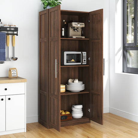 2-Door Freestanding Pantry Cabinet with Adjustable Shelves