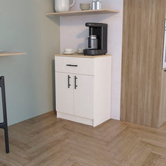 Functional Pantry Cabinet with Countertop, Drawer, and Two-Door Storage