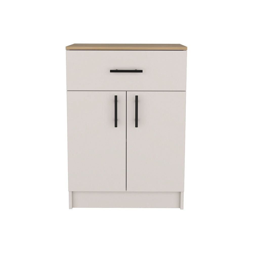Functional Pantry Cabinet with Countertop, Drawer, and Two-Door Storage