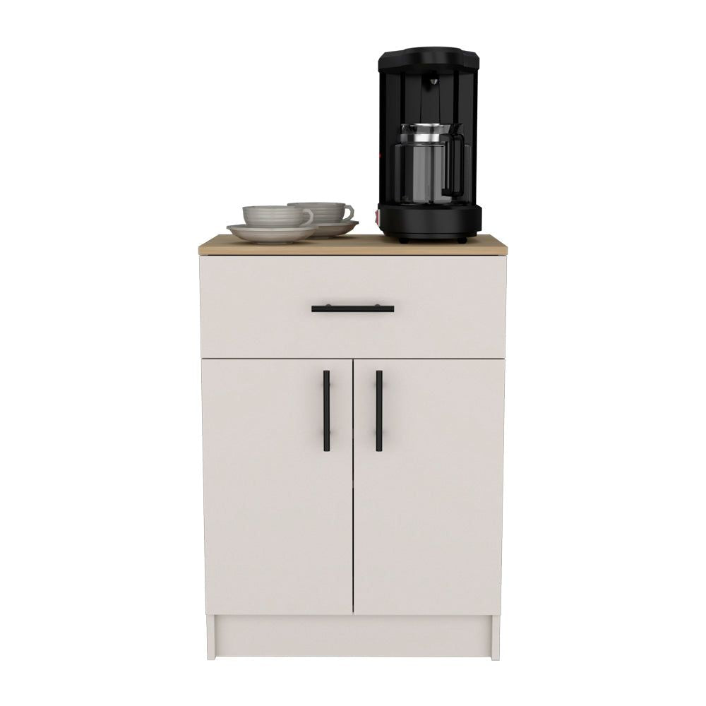 Functional Pantry Cabinet with Countertop, Drawer, and Two-Door Storage