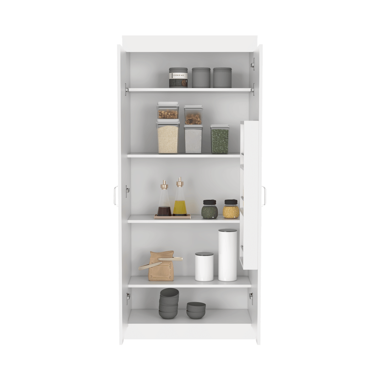 Tall Storage Cabinet with Spacious Shelves for Kitchen or Garage
