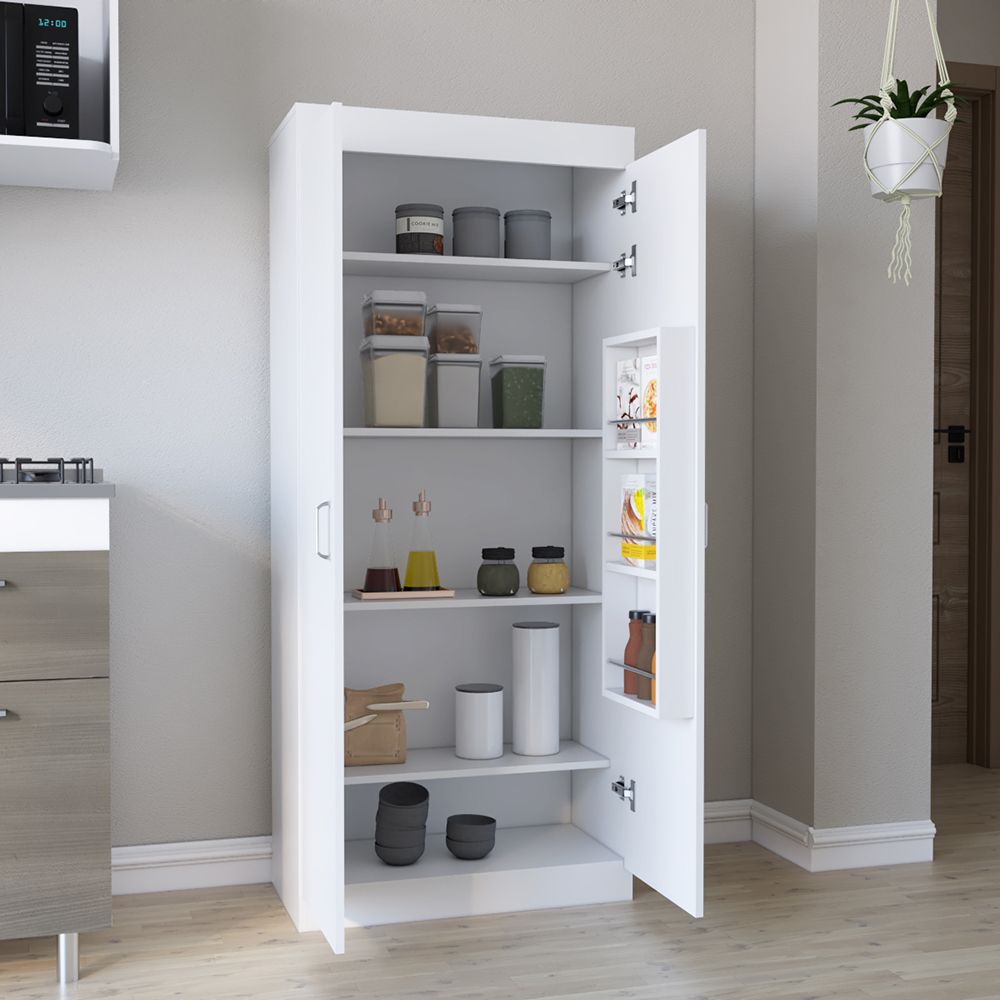 Tall Storage Cabinet with Spacious Shelves for Kitchen or Garage