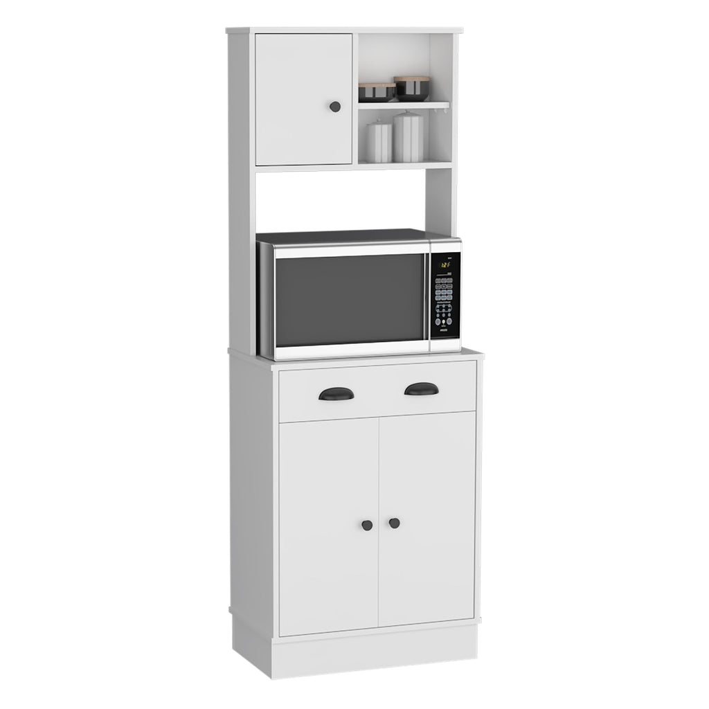 White Pantry Cabinet with Display and Prep Space