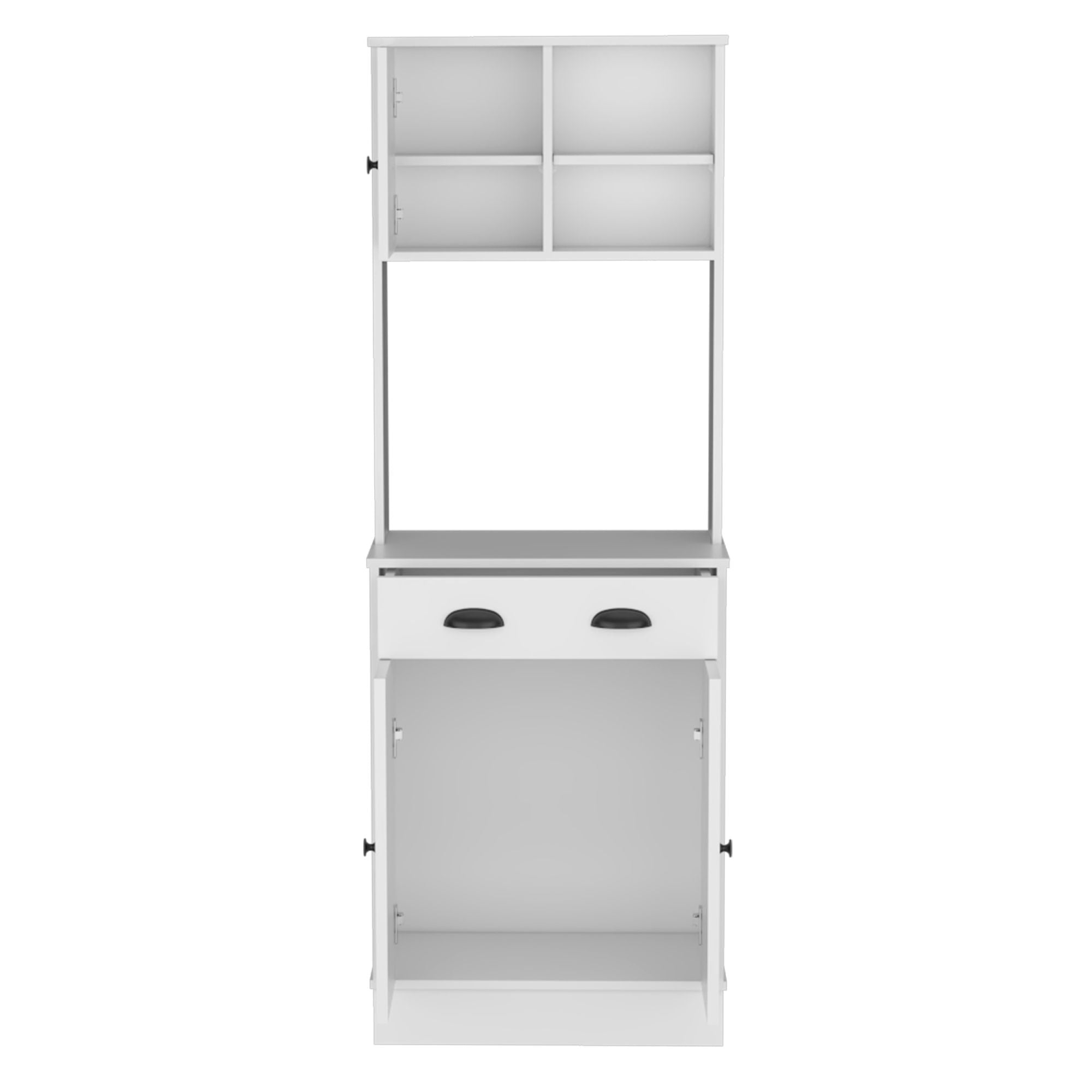 White Pantry Cabinet with Display and Prep Space