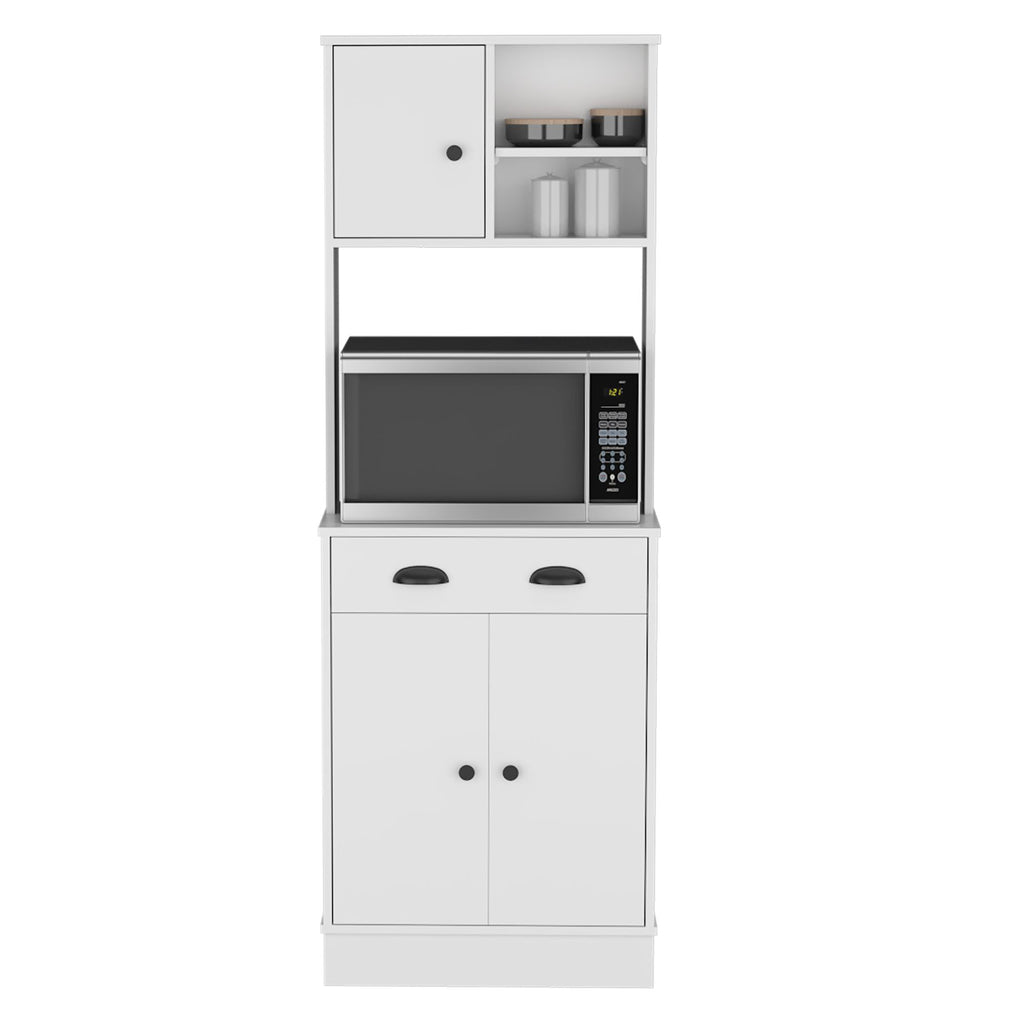White Pantry Cabinet with Display and Prep Space