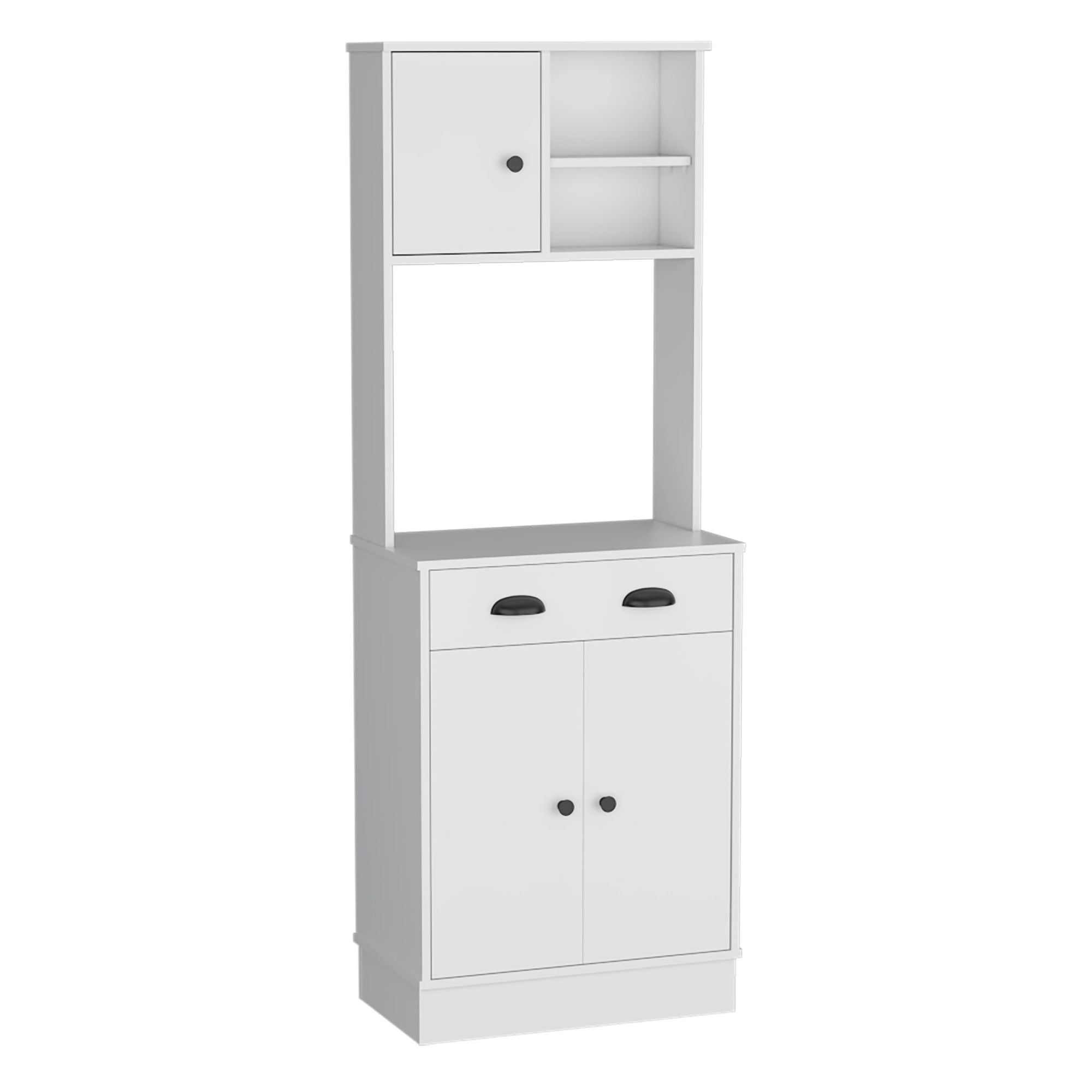 White Pantry Cabinet with Display and Prep Space