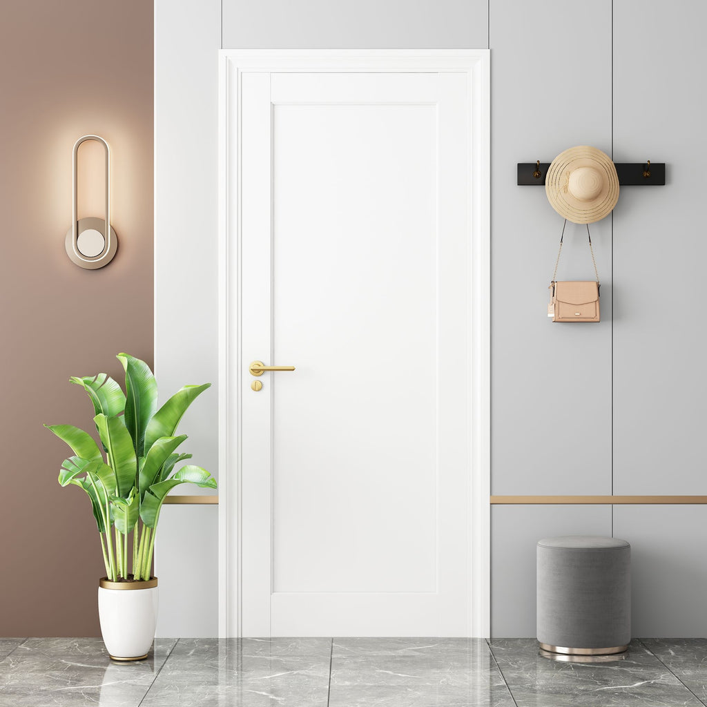Primed Paneled Door Slab for French or Barn Door Projects