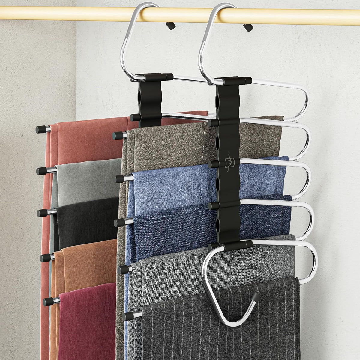 Non-Slip Multi-Layer Pants Hangers for Closet Storage