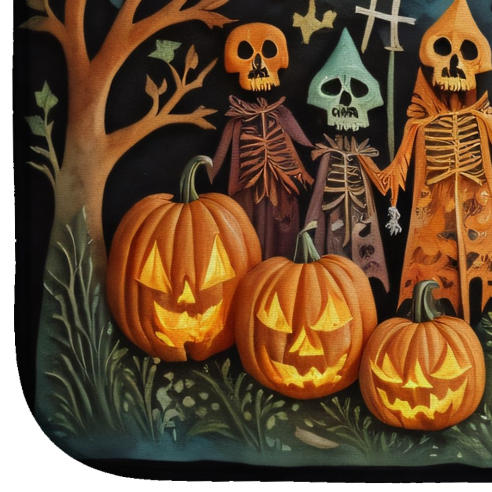 Papel Picado Skeletons Spooky Halloween Dish Drying Mat Absorbent Dish Drying Mat Pad for