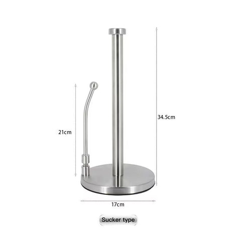 Stainless Steel Paper Towel Holder with Weighted Base and Spring Arm