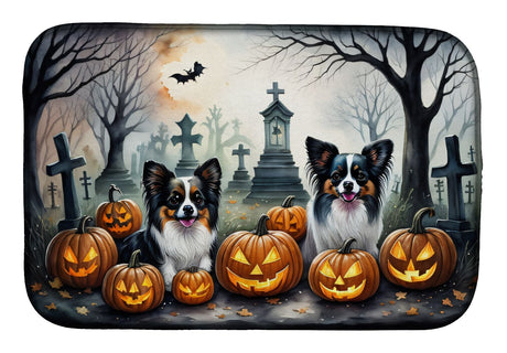 Papillon Spooky Halloween Dish Drying Mat