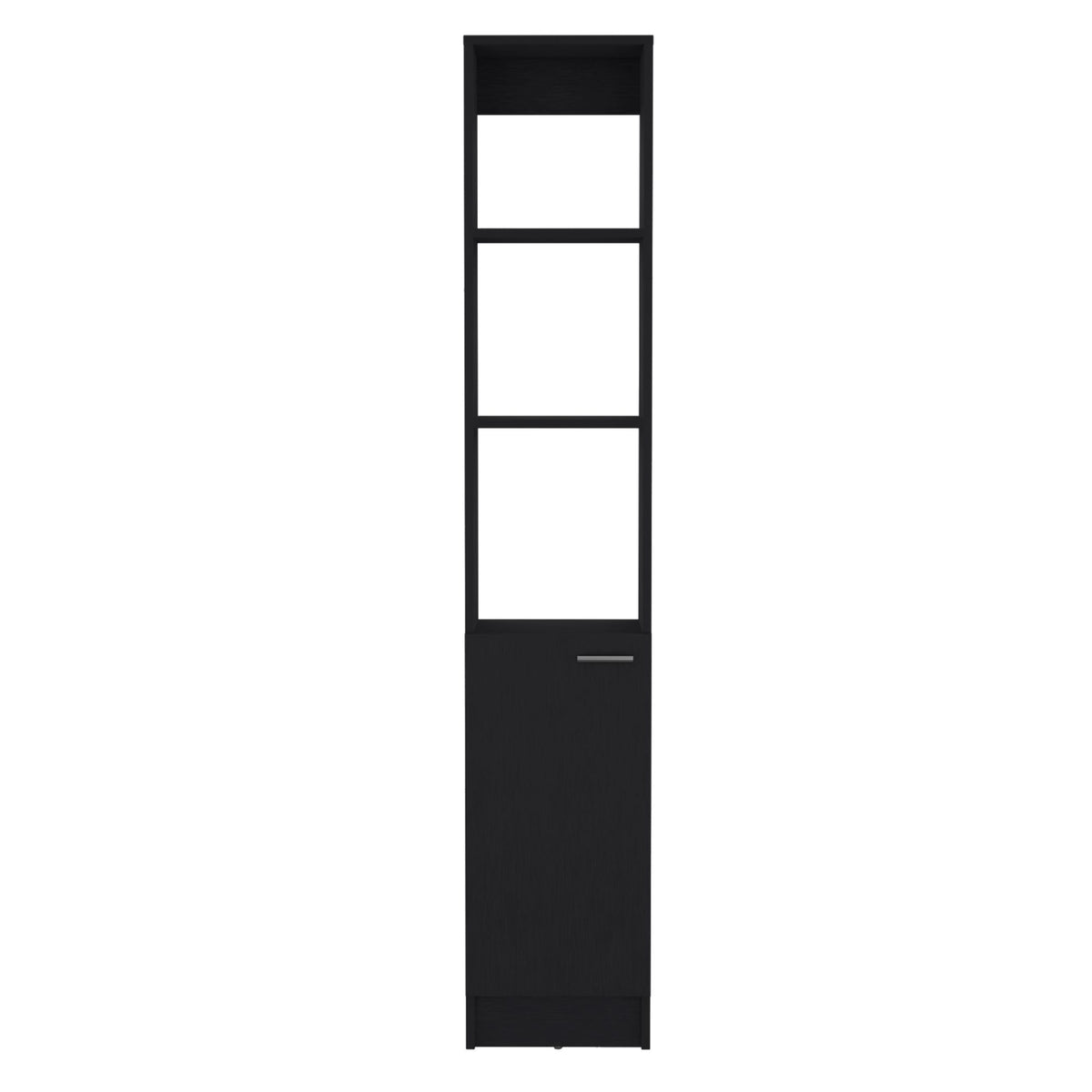 Tall Single-Door Storage Cabinet with Adjustable Shelves for Bathroom or Kitchen