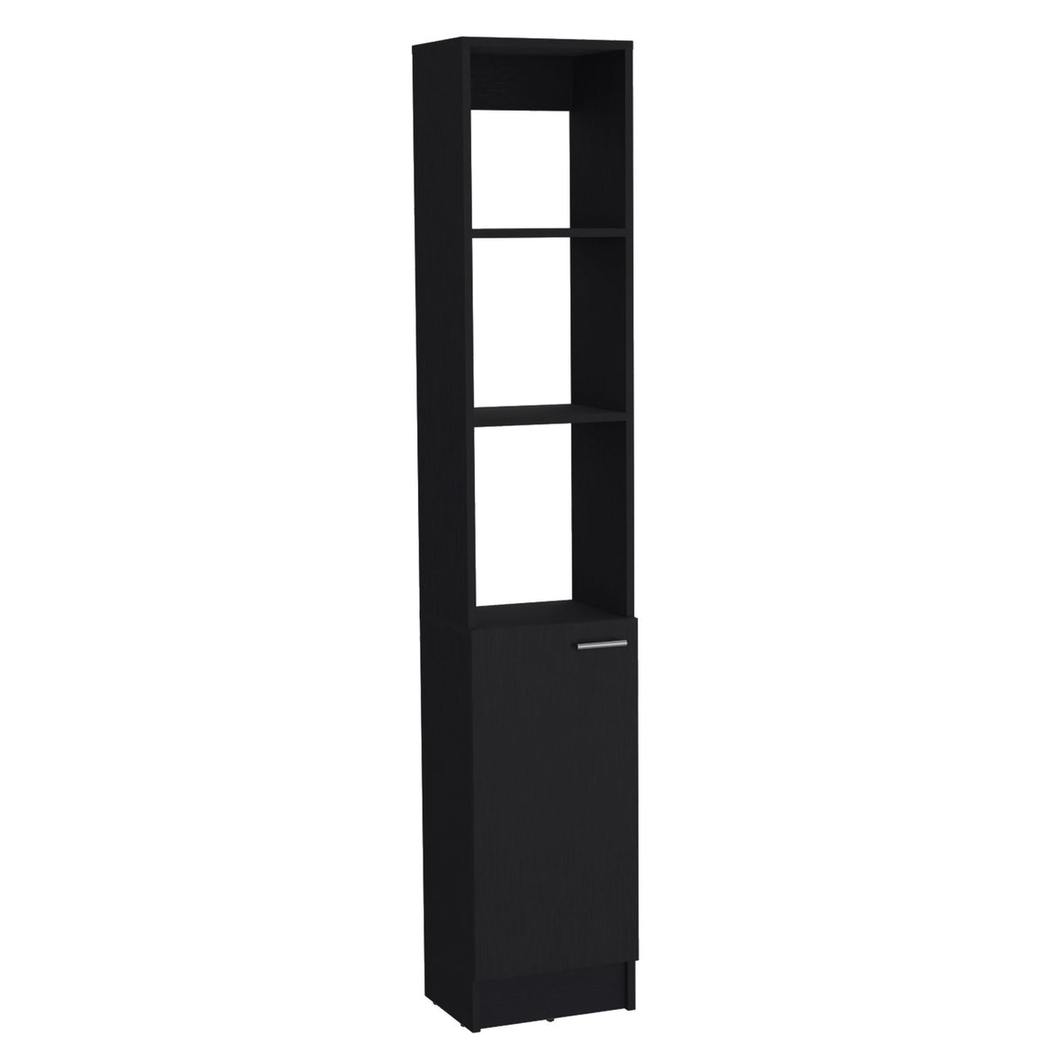 Tall Single-Door Storage Cabinet with Adjustable Shelves for Bathroom or Kitchen