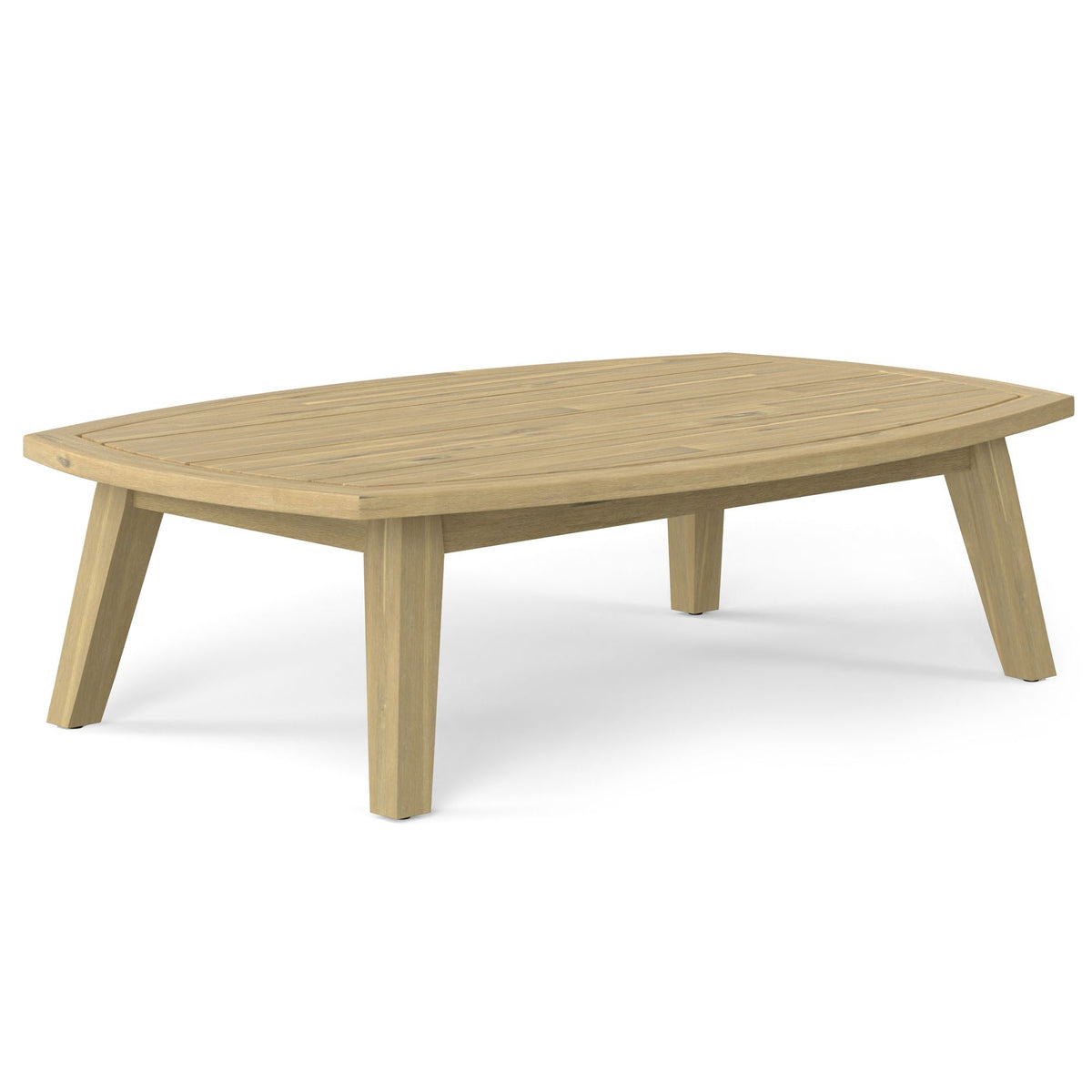 Handcrafted Solid Acacia Wood Outdoor Coffee Table in Light Teak