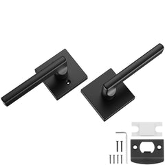 Passage Door Handle, 1 Pack Matte Black Door Lever, Left or Right Handing Reversible Lever Non-Locki