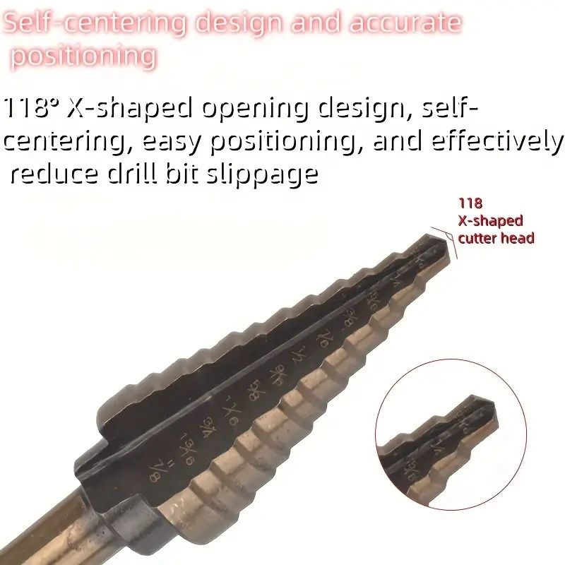 Five-Piece Pagoda Step Drill Bit Set